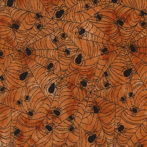 Timeless Treasures Wicked Halloween 2017 Orange Spider Web Premium Quality 100% Cotton Fabric (TT106)