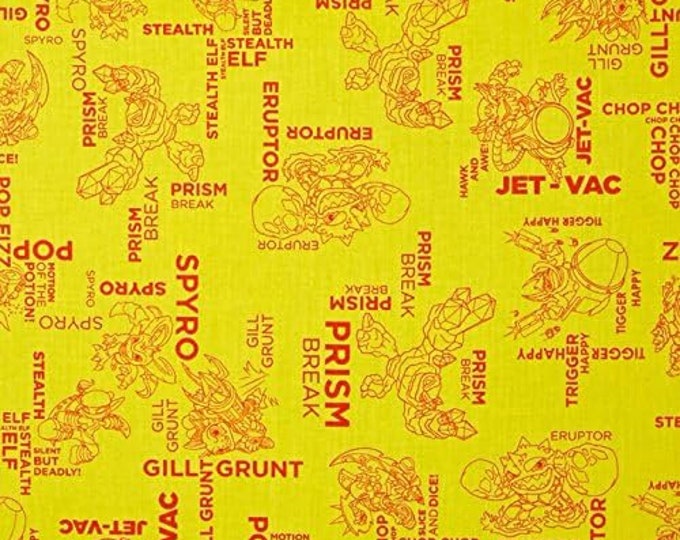 Camelot Fabrics Skylanders Outlines Sunshine Premium Quality 100% Cotton Fabric (CA348)