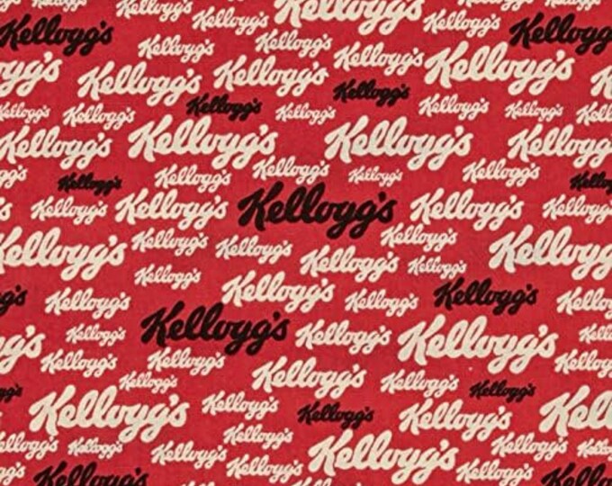 Springs Creative Kelloggs Red/Black/Cream Kelloggs Logo Red Premium Quality 100% Cotton Fabric (SC57)