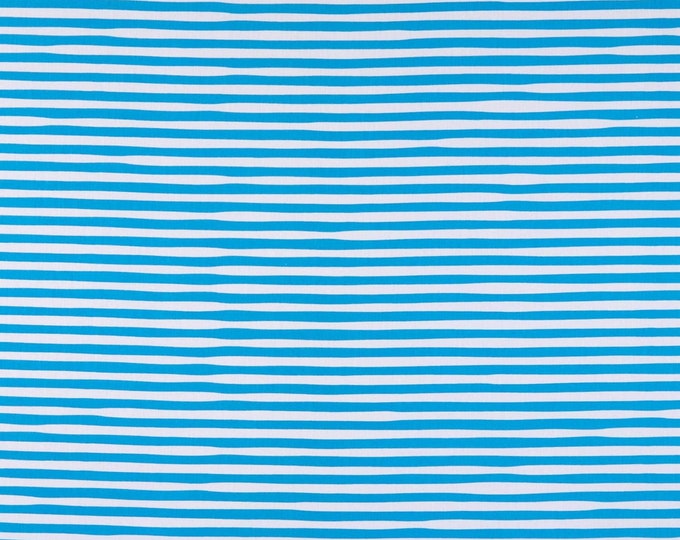 Robert Kaufman Magical Rainbow Unicorns Blue Stripes Premium Quality 100% Cotton Fabric (RK378KK)