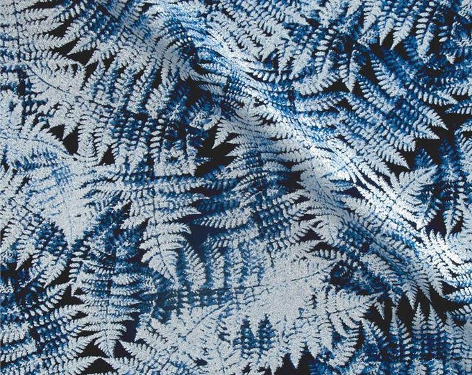 Timeless Treasures Ice Winter Holiday 2017 Frozen Frosted Fern Premium Quality 100% Cotton Fabric (TT505)