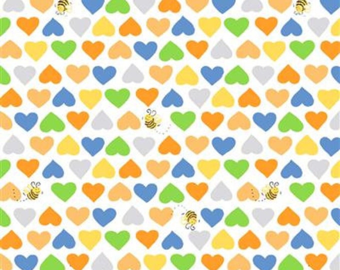 Susybee Hearts and Bees, Clothworks Premium Quality 100% Cotton Fabric (SB122)