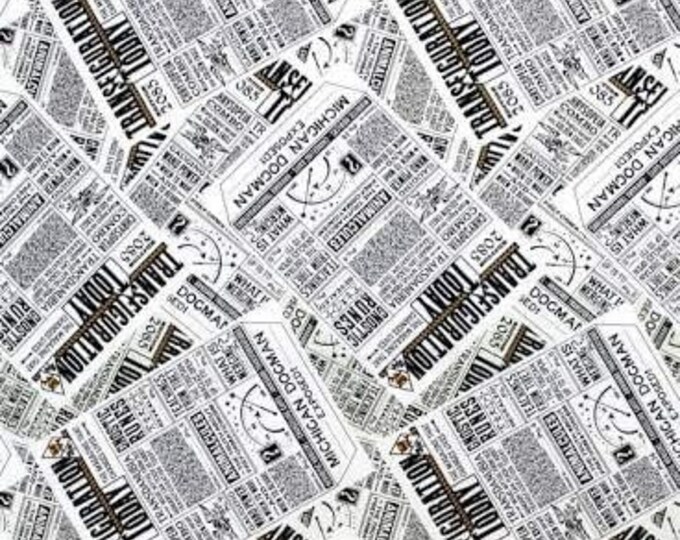 Camelot Fabrics Fantastic Beasts Newspaper CTN Harry Potter Premium Quality 100% Cotton Fabric (CA1315KK)