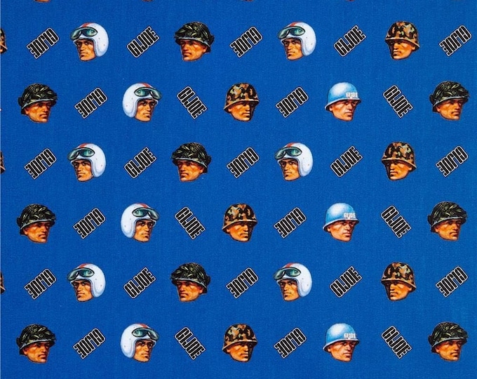 Camelot Fabrics Adventure GI Joe Blue Premium Quality 100% Cotton Fabric (CA59AA)