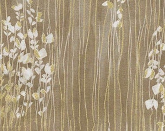 Timeless Treasures Fabrics Zephyr Taupe Sprigs Stripe Premium Quality 100% Cotton Fabric (TT724)