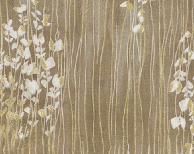 Timeless Treasures Fabrics Zephyr Taupe Sprigs Stripe Premium Quality 100% Cotton Fabric (TT724)