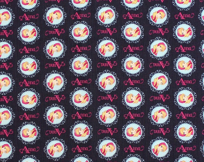 Camelot Fabrics Disney Frozen Alpine Wonder Anna Medallion Navy Premium Quality 100% Cotton Fabric (CA1263KK)