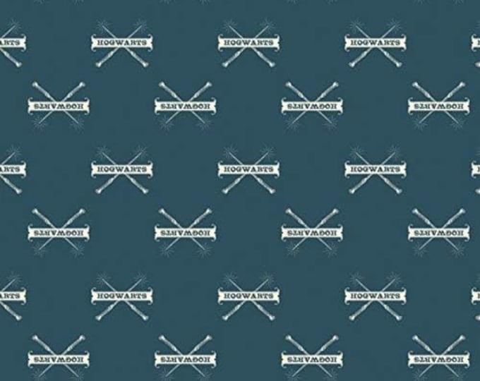 Camelot Fabrics Harry Potter Hogwarts & Wands Premium Quality 100% Cotton Fabric (CA1339KK)