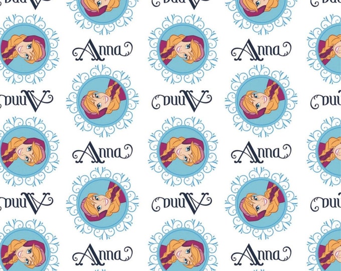 Camelot Fabrics Disney Frozen Alpine Wonder Anna Medallion in White Premium Quality 100% Cotton Fabric (CA1262KK)