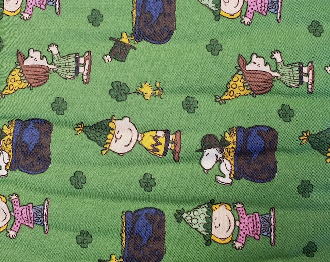 Springs Creative Peanuts Snoopy Pot of Gold St. Patrick's Clovers Premium Quality 100% Cotton Fabric (SC540BB)