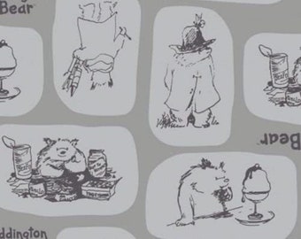 Camelot Fabrics Paddington Bear 6520104 2 Grey Tiles Premium Quality 100% Cotton Fabric (CA557)