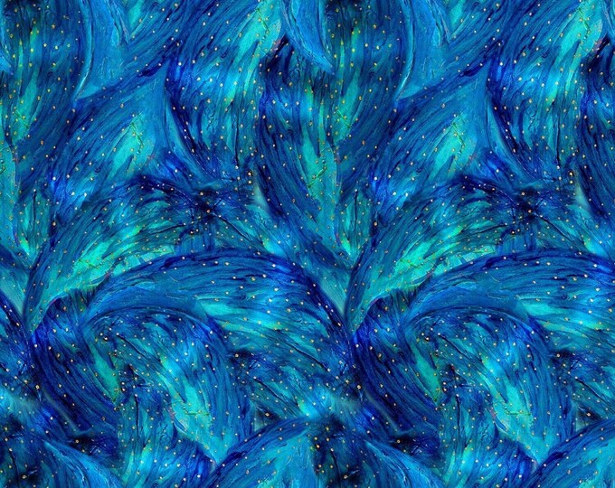 Timeless Treasures GARDEN FAIRY Turquoise Magical Fairy Bruch Premium Quality 100% Cotton Fabric (QT843TT)