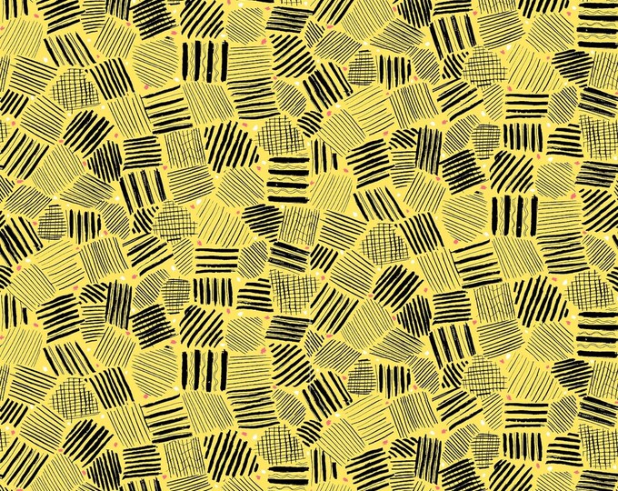 Quilting Treasures Nadine Geo Patch Yellow Premium Quality 100% Cotton Fabric (QT967)