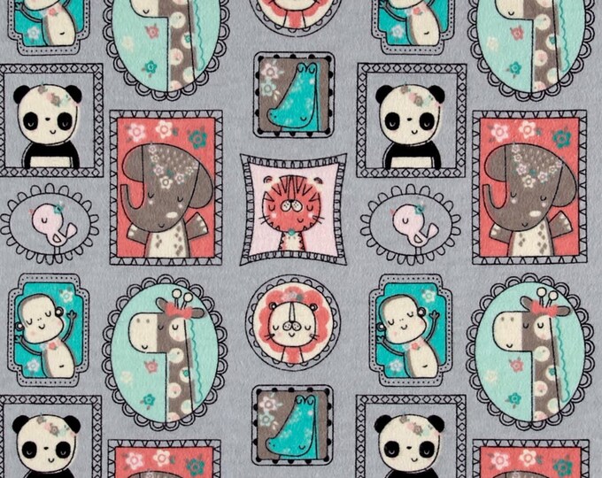 Camelot Fabrics Grey Flannel Jungle Frames Premium Quality 100% Cotton Fabric (CA868)