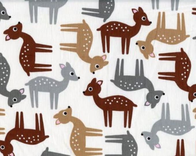 Robert Kaufman Woodland Pals Deer Nature Premium Quality 100% Cotton Fabric (RK87)