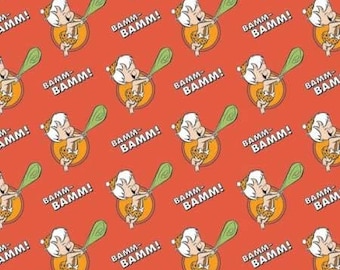 Camelot Fabrics The Flintstones Playful BAMM BAMM Red Premium Quality 100% Cotton Fabric (CA869KK)