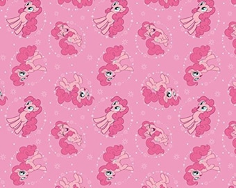 Camelot Fabrics My Little Pony MLP Pinkie Pie in Light Pink Premium Quality 100% Cotton Fabric (CA653)