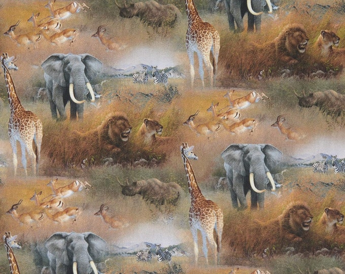 Springs Creative Wild Wings Safari Scenic Multi Premium Quality 100% Cotton Fabric (SC137XX)