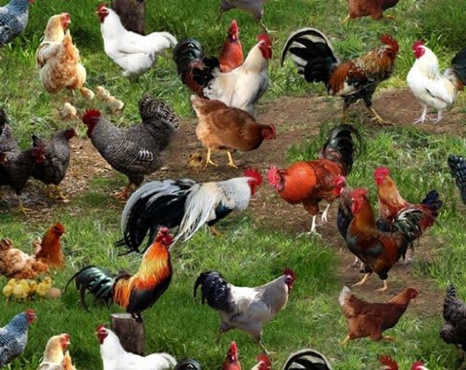 Elizabeth's Studio Farm Animals 354 Green Premium Quality 100% Cotton Fabric (ES518)