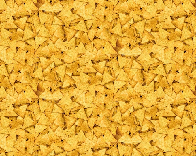 Timeless Treasures in Queso Emergency CD2215 Yellow Nacho Chips Print Premium Quality 100% Cotton Fabric (TT1294KK)