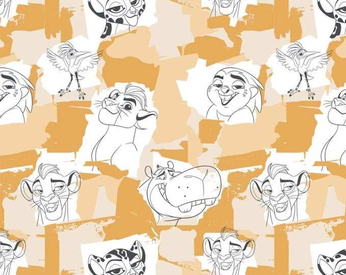 Camelot Fabrics Disney The Lion Guard Team Roar Orange Premium Quality 100% Cotton Fabric (CA384)