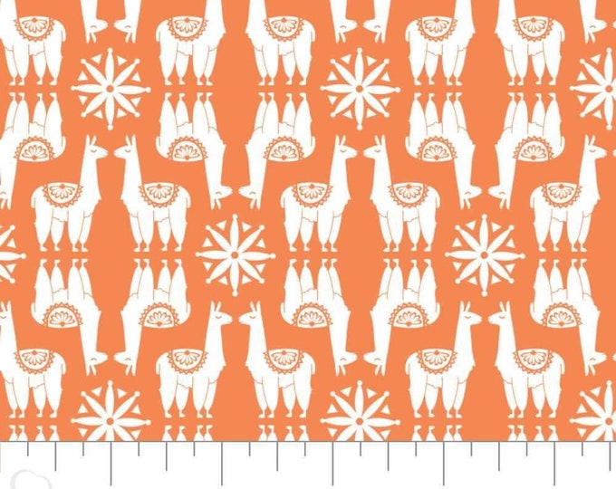 Camelot Fabrics Llama Drama Proud Llamas in Orange Premium Quality 100% Cotton Fabric (CA997KK)