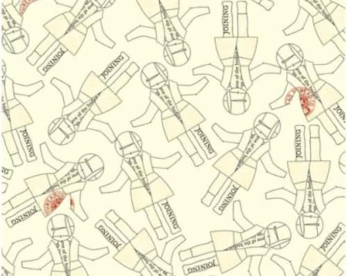 Quilting Treasures She who Sews Handmaids Paper Dolls Ecru Premium Quality 100% Cotton Fabric (QT628)