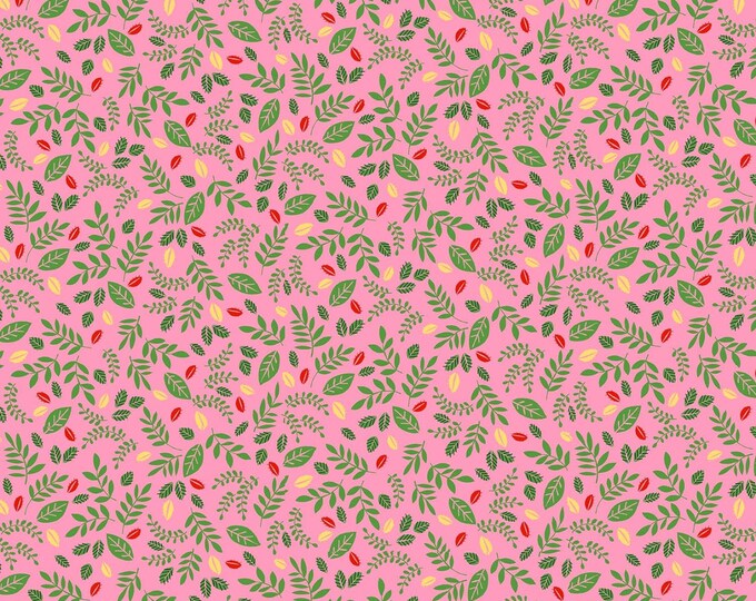 Quilting Treasures Dandi-Lions Leaf Toss Pink Premium Quality 100% Cotton Fabric (QT1142KK)