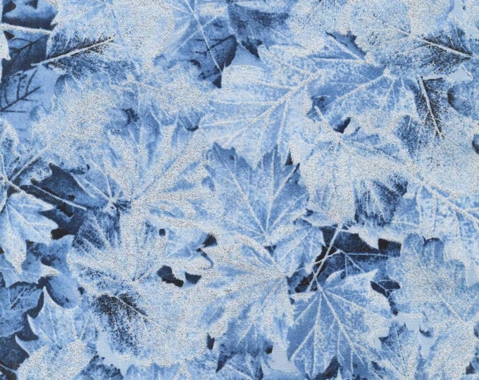 Timeless Treasures Winter Birch Large Leaves Premium Quality 100% Cotton Fabric (TT1167KK)