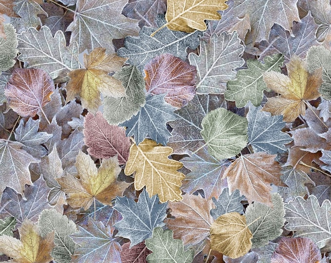 Timeless Treasures Winter Packed Leaves Premium Quality 100% Cotton Fabric (TT708KK)