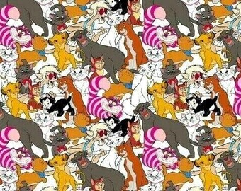 Springs Creative CAT Fabric Cats Packed Simba Marie Premium Quality 100% Cotton Fabric (SC10M)