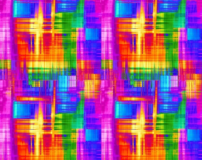 Timeless Treasures Rainbow Dream Plaid Multicolor Premium Quality 100% Cotton Fabric (TT1279KK)