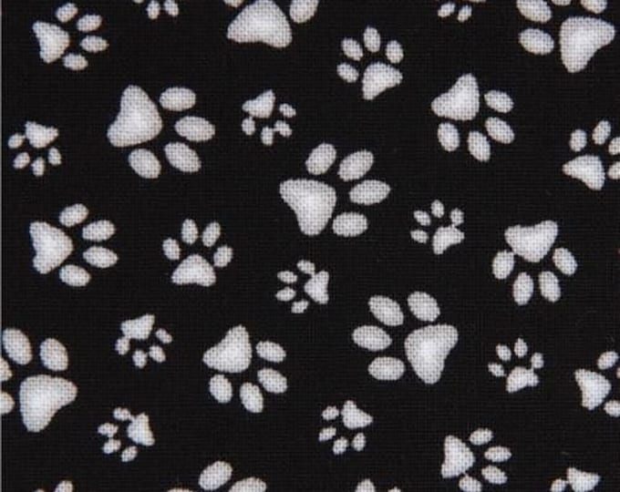 Elizabeth's Studio Black Pet Paws Premium Quality 100% Cotton Fabric (ES131)