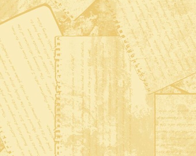 Susybee Journal Pages Yellow Premium Quality 100% Cotton Fabric (SB117)