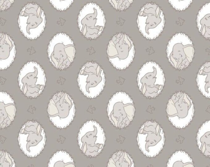 Disney Classic Dumbo Frames Zinc Camelot 100% Cotton fabric by the yard  (CA808)