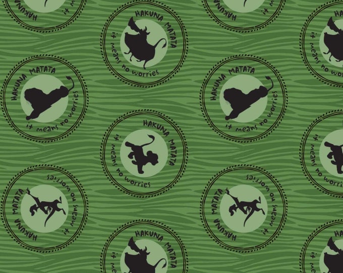 Camelot Fabrics Disney Fabric The Lion King Medallions in Green Premium Quality 100% Cotton Fabric (CA314KK)