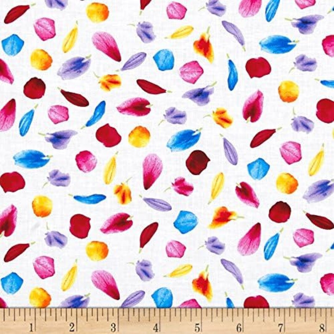 Timeless Treasures Petal Party Tossed Petals Ecru 100% Cotton Fabric ...