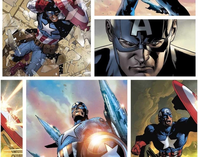 Springs Creative Marvel Avengers Captain America Blocks Digital Premium Quality 100% Cotton Fabric (SC1561KK)