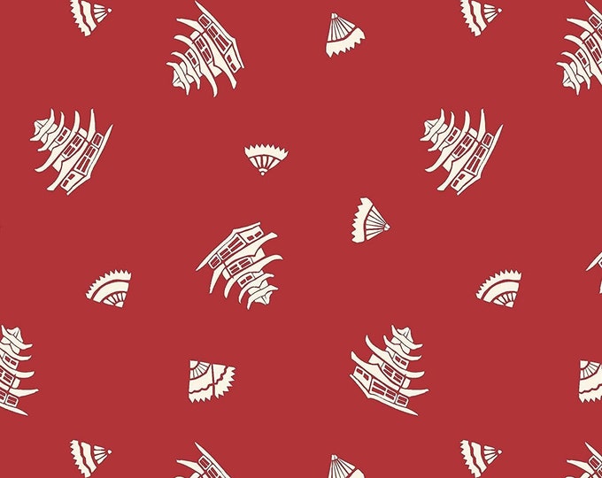 Springs Creative Small Wonders Mary Fons China House Red/White Premium Quality 100% Cotton Fabric (SC335)