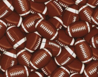 Timeless Treasures Packed Football Brown Premium Quality 100% Cotton Fabric (TT795)
