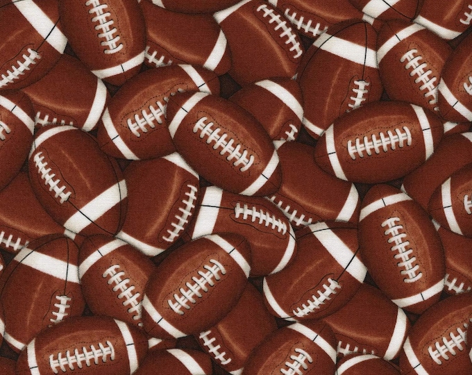 Timeless Treasures Packed Football Brown Premium Quality 100% Cotton Fabric (TT795)