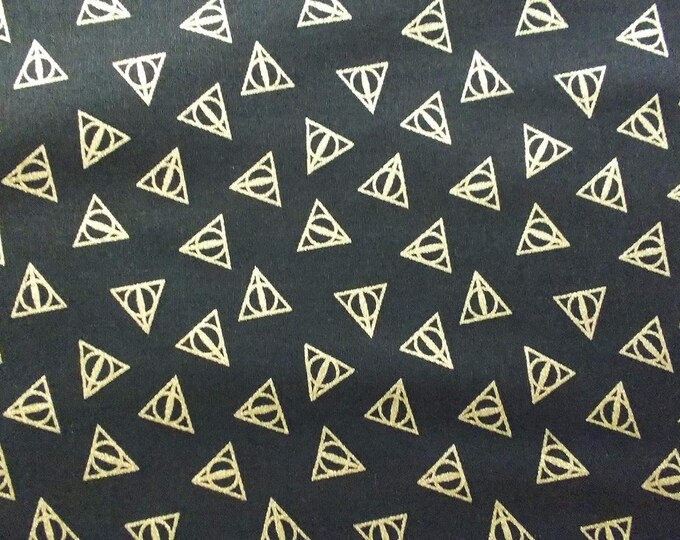 Camelot Fabrics Harry Potter Deathly Hallow Logo Fabric Premium Quality 100% Cotton Fabric (CA1090)