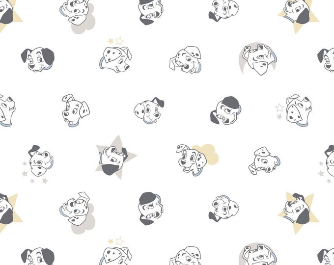 Camelot Fabrics 101 Dalmations Puppy Dogs - CAM167 Premium Quality 100% Cotton Fabric (CA23)