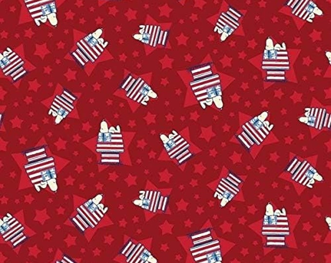 Springs Creative Snoopy Patriotic House Premium Quality 100% Cotton Fabric (SC1237KK)