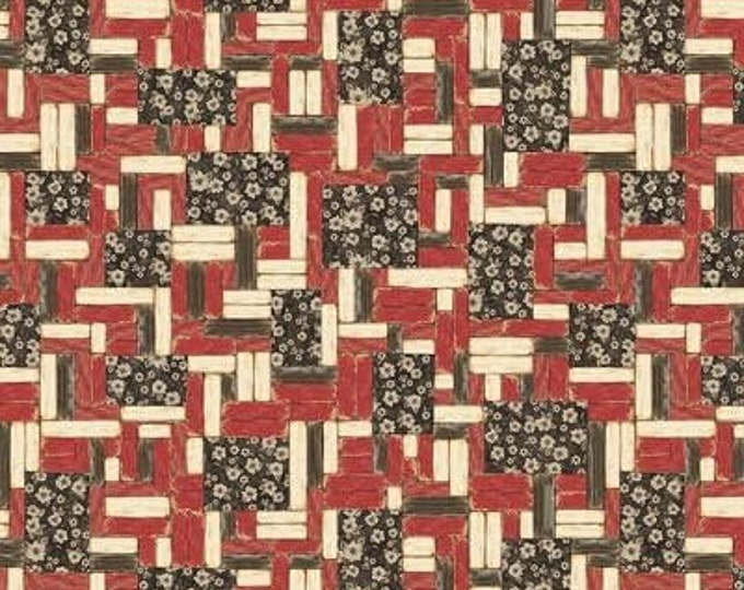 Springs Creative Country Flock Wood Block Premium Quality 100% Cotton Fabric (SC811)