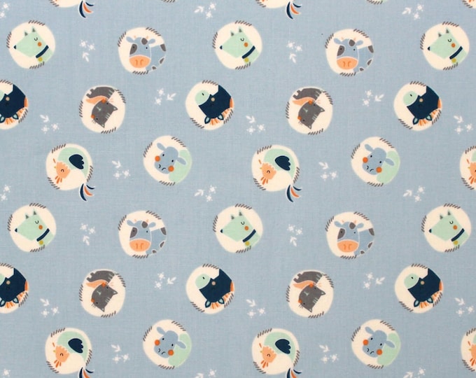 Camelot Fabrics Cluck Moo Oink Animals Premium Quality 100% Cotton Fabric (CA1159)