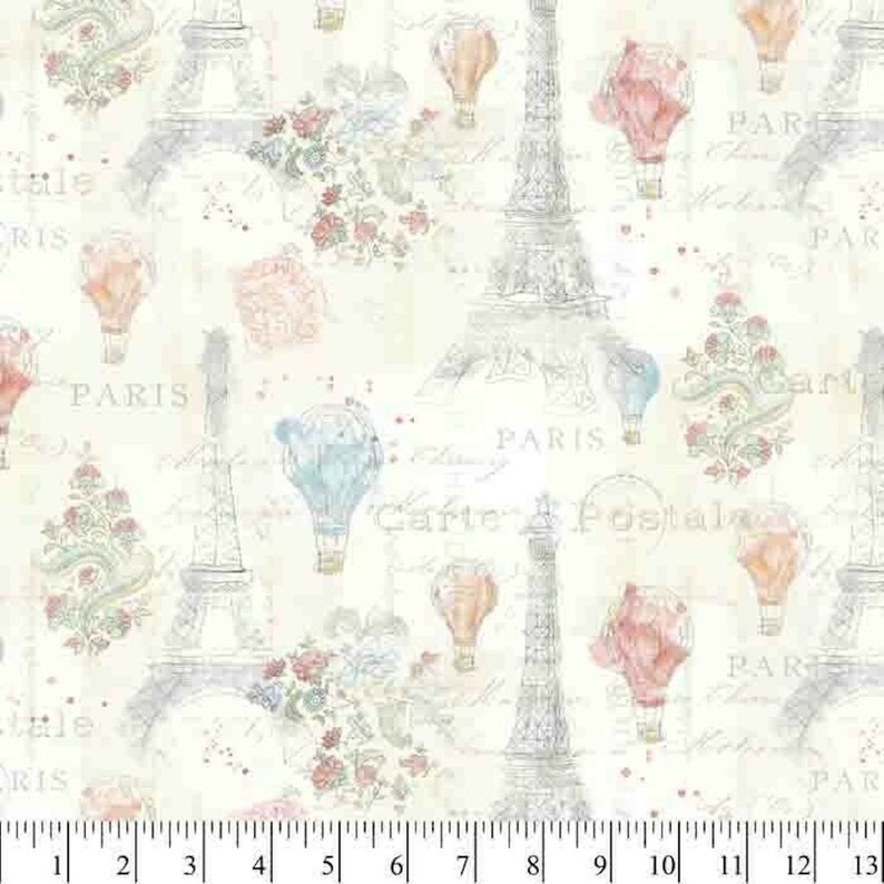 Lighthearted In Paris WA-4250-8C Eiffel Towers David Textiles Digital 100/% cotton fabric by the yard DA152