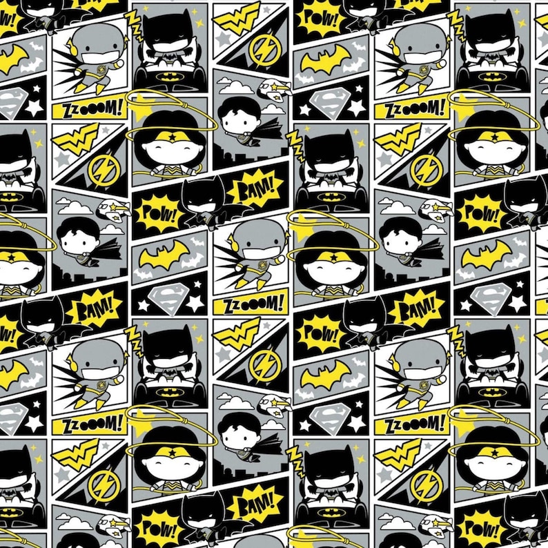 DC Comics Comic book heroes from Camelot fabrics 100/% cotton 43 wide fabric Sold by the Yard CA1342KK