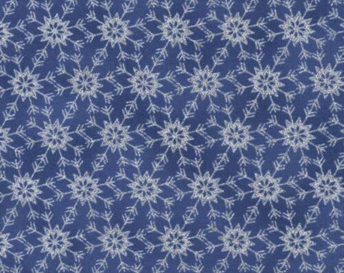 Timeless Treasures Winter Christmas Snowflake Glitter Blue Premium Quality 100% Cotton Fabric (TT272)