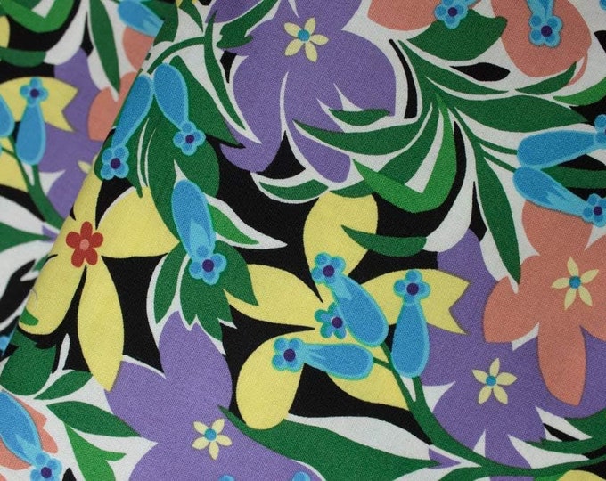 Marcus Fabrics Revved up Retro Beautiful Flowers Premium Quality 100% Cotton Fabric (M540)